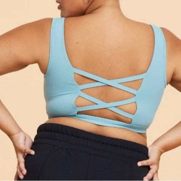 Blogilates Crisscross Sports Bra Teal Blue NWT - Picture 6 of 8